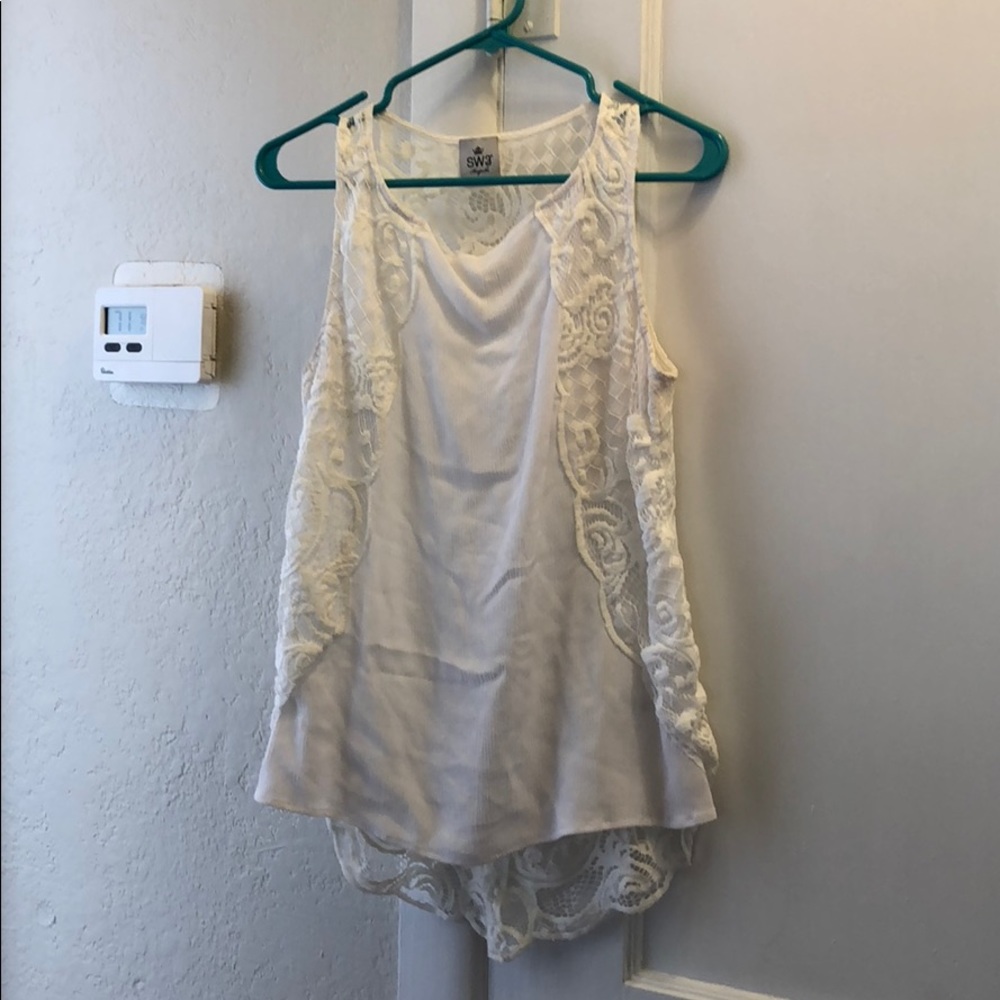 SW3 Bespoke White Lace Tank Women’s Size Small